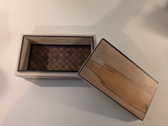 Box from pear wood and ebonized oak